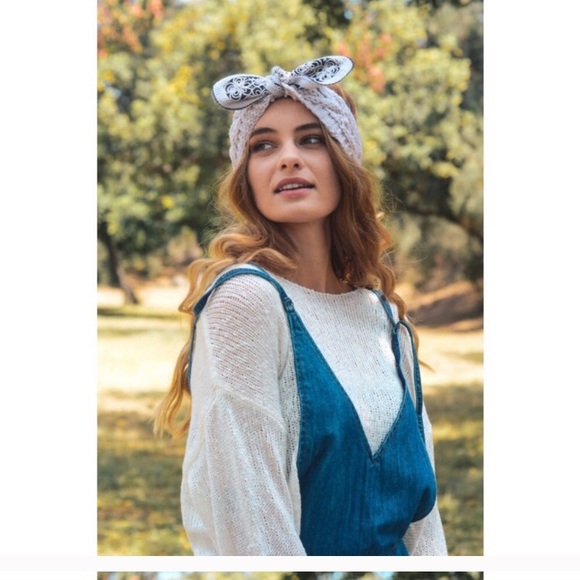 Ivory bow headband - Picture 4 of 7